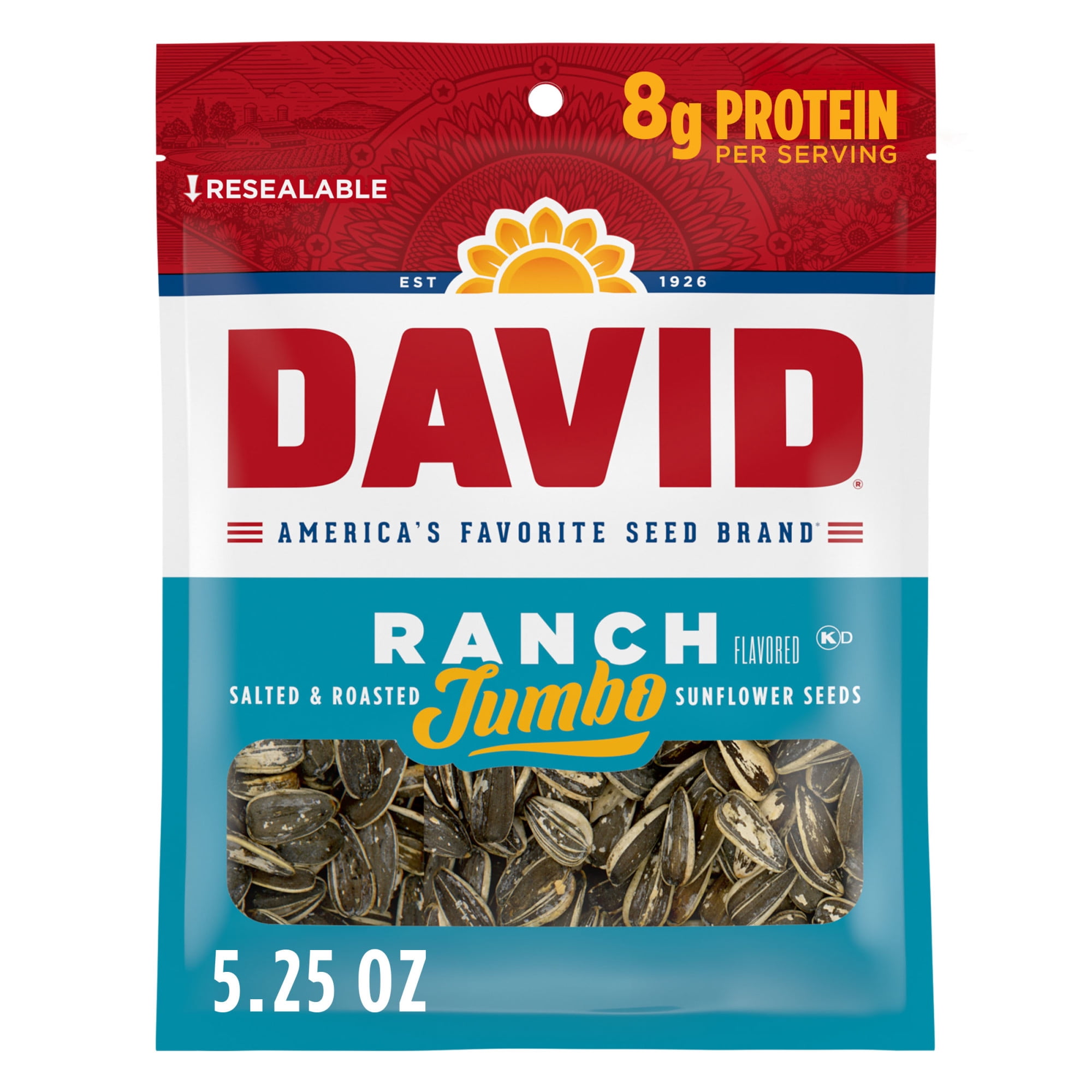 DAVID SUNFLOWER SEEDS RANCH JUMBO 5.25OZ