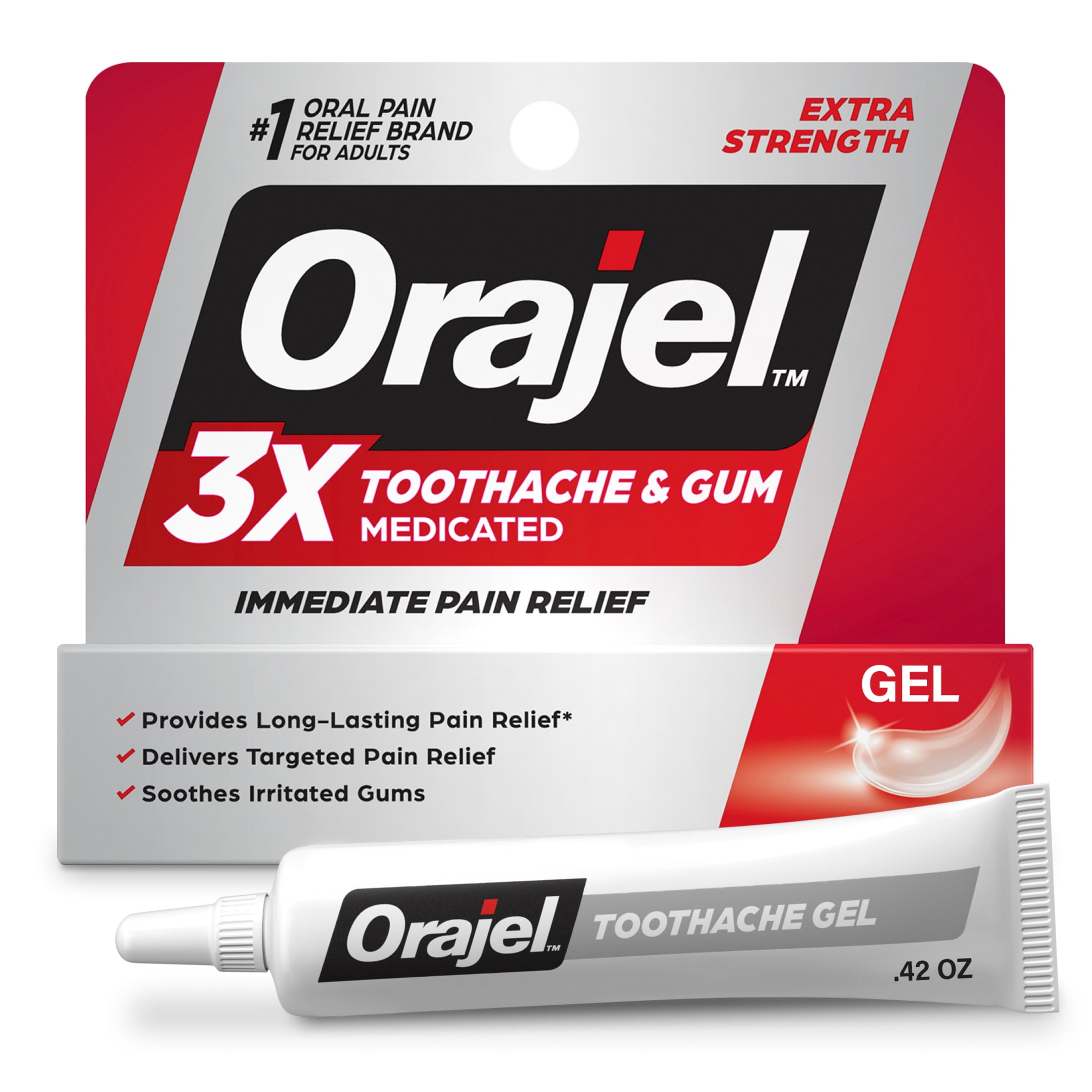 ORAJEL MEDICATED GEL 3X 0.25OZ
