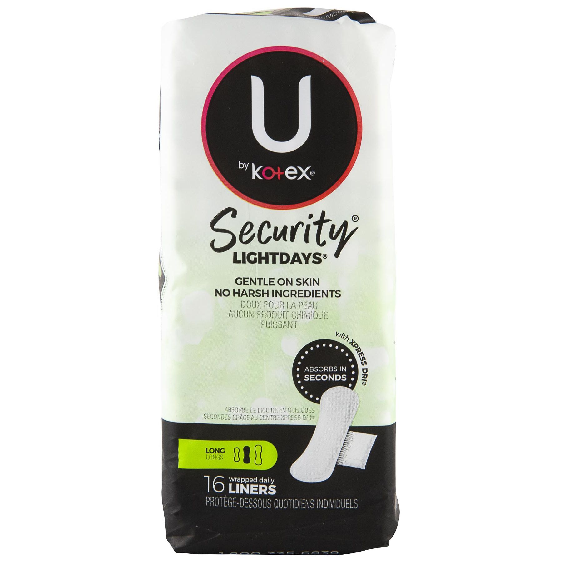 U BY KOTEX SECURITY LIGHTDAYS 16P