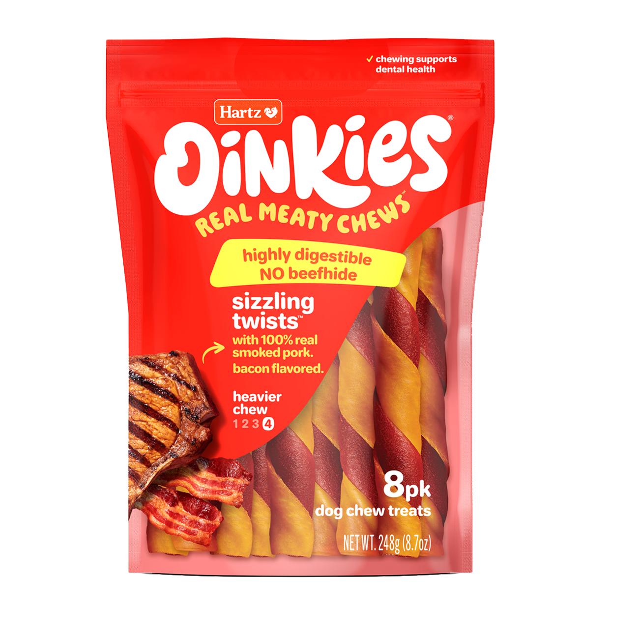 HARTZ OINKIES DOG CHEW TREATS 8P