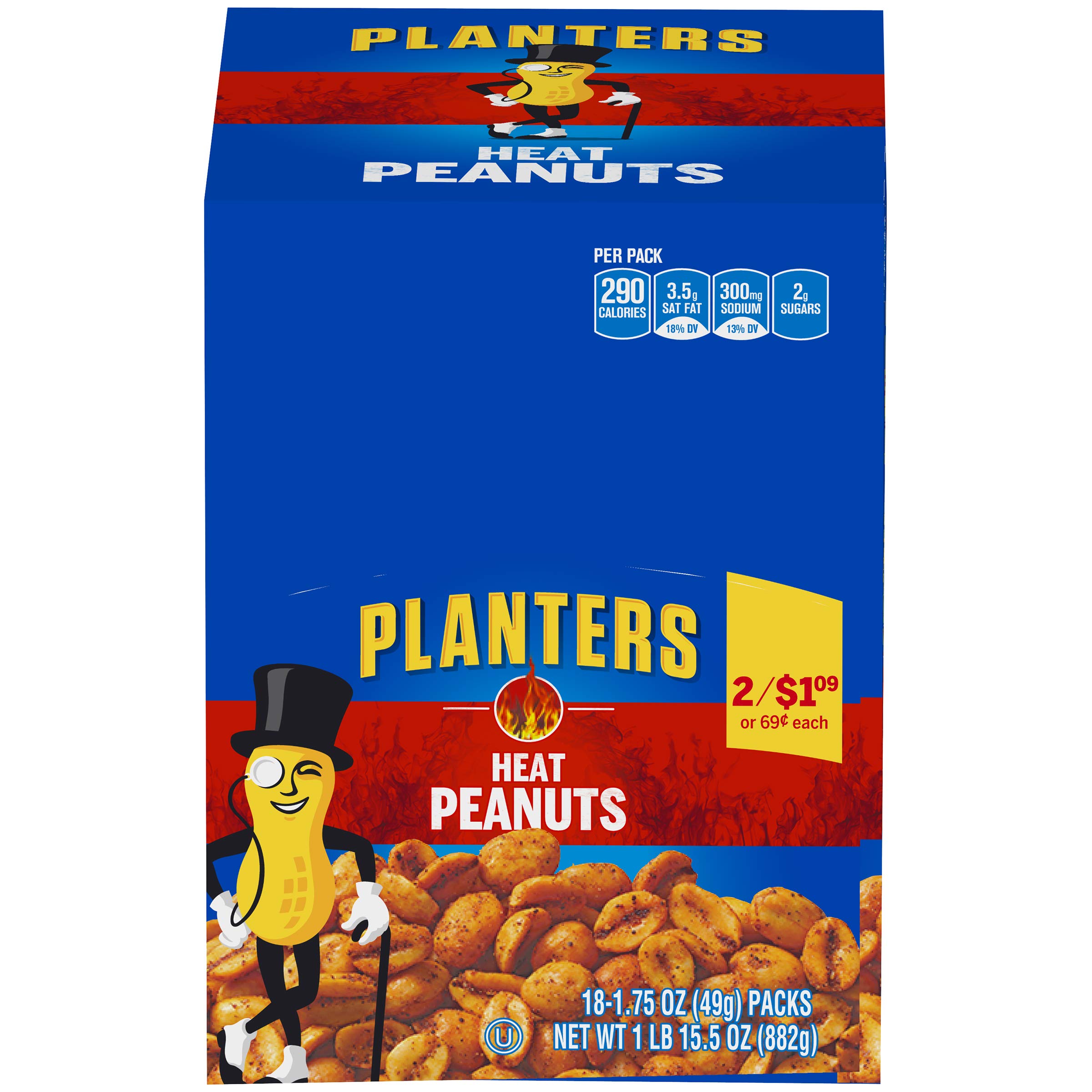 PLANTERS HEAT PEANUTS 1.75OZ