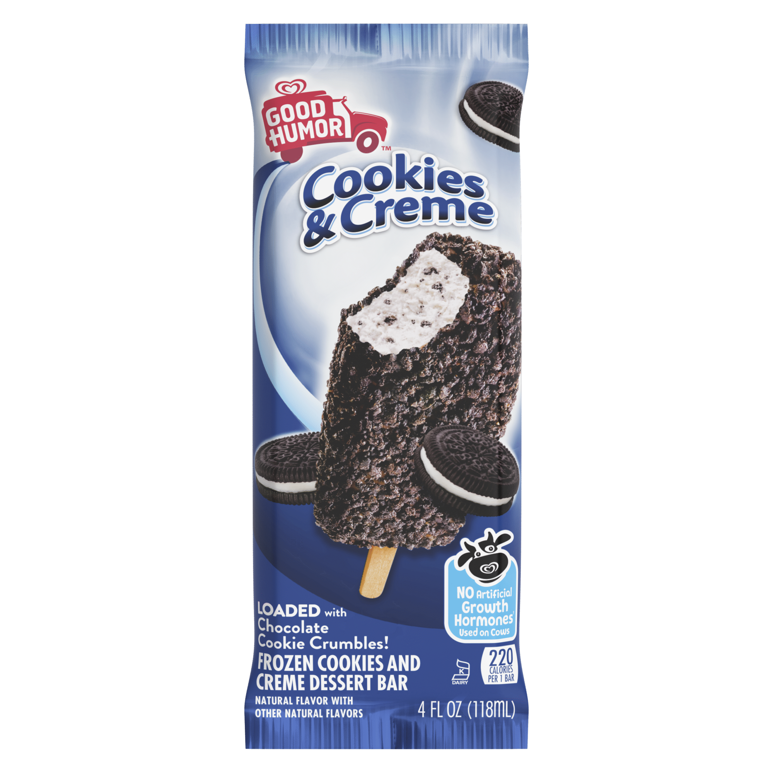 GOOD HUMOR COOKIES & CREME BAR 4OZ