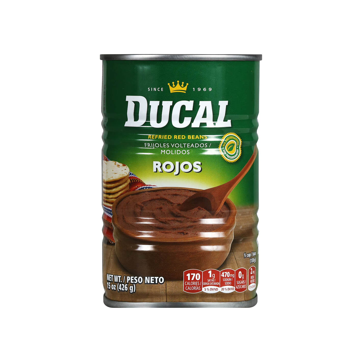 DUCAL REFRIED RED BEANS 15OZ