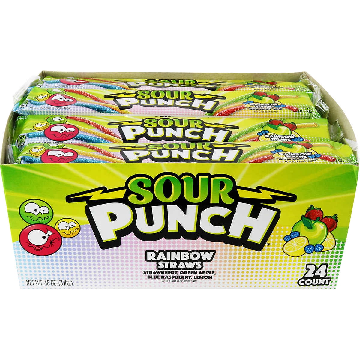 SOUR PUNCH RAINBOW STRAWS 2OZ