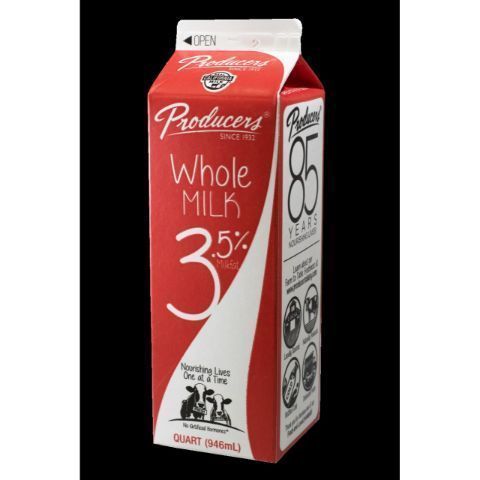 PRODUCERS WHOLE MILK 1QT