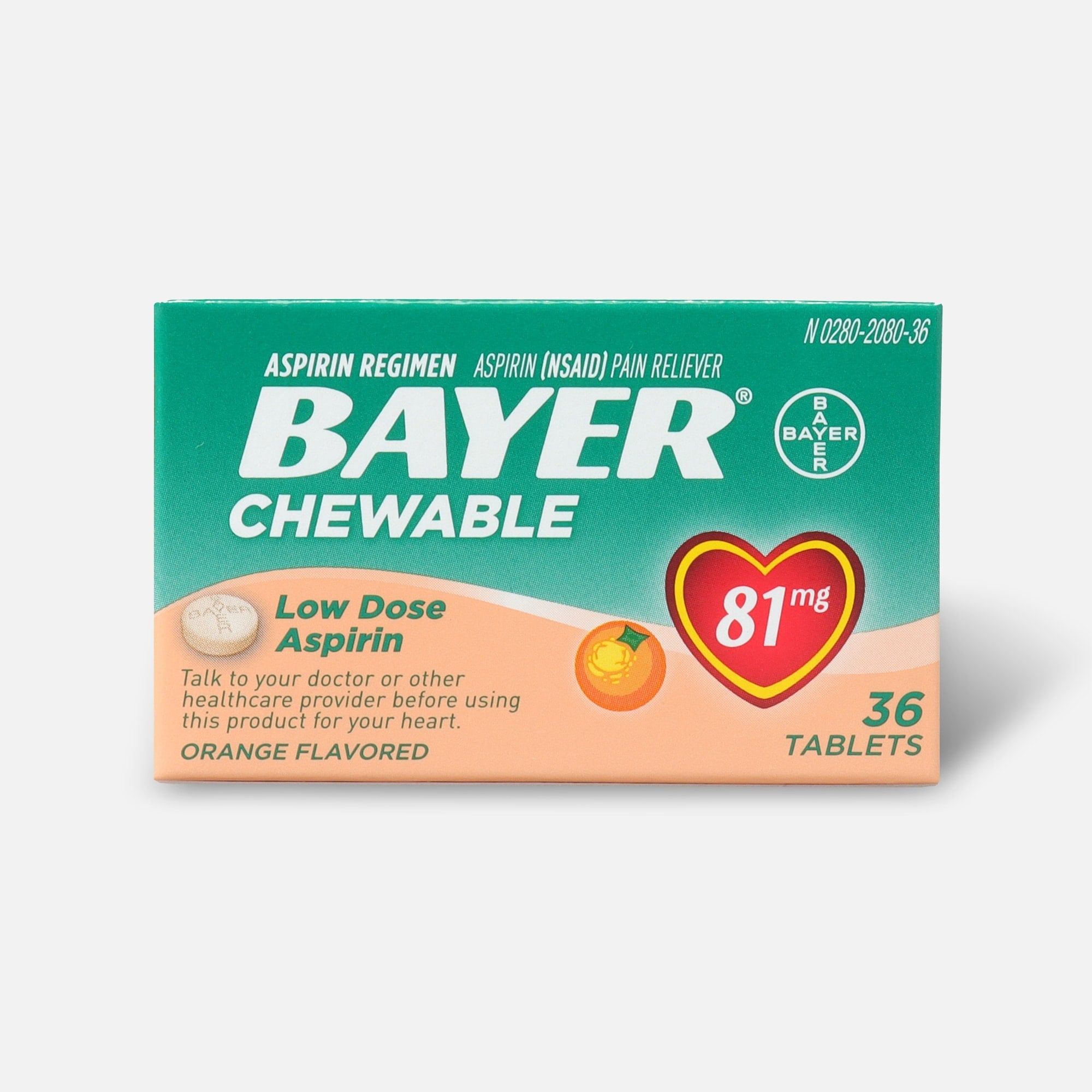 BAYER CHEWABLE ORANGE 36P