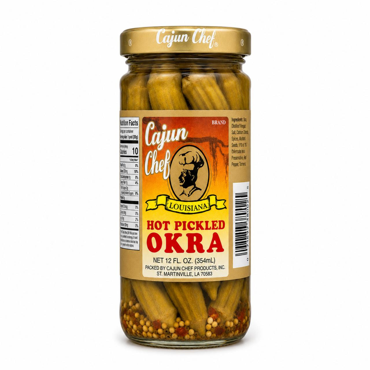 CAJUN CHEF HOT PICKLED OKRA 12OZ