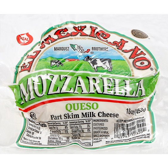 EL MEXICANO MOZZARELLA LOW MOISTURE 16OZ