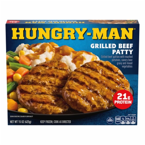 HUNGRY MAN GRILLED BEEF PATTY 15OZ