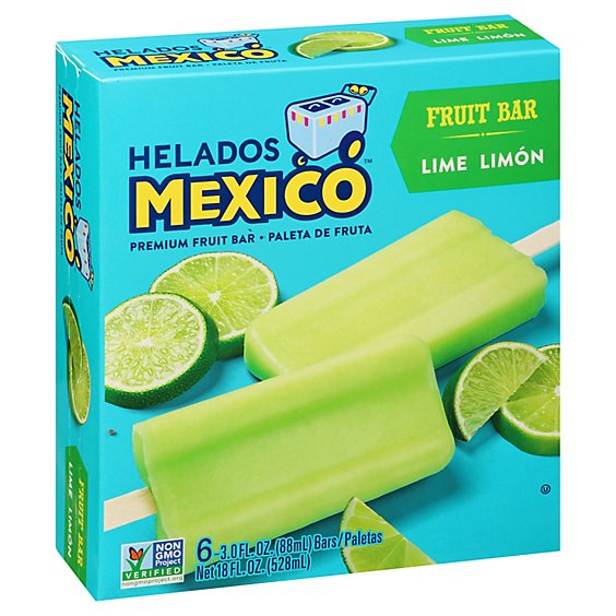 HELADOS MEXICO LIME BARS 6P