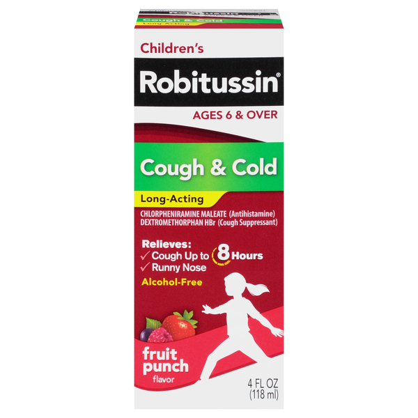 ROBITUSSIN COUGH & COLD CHILDRENS FRUIT PUNCH 4OZ