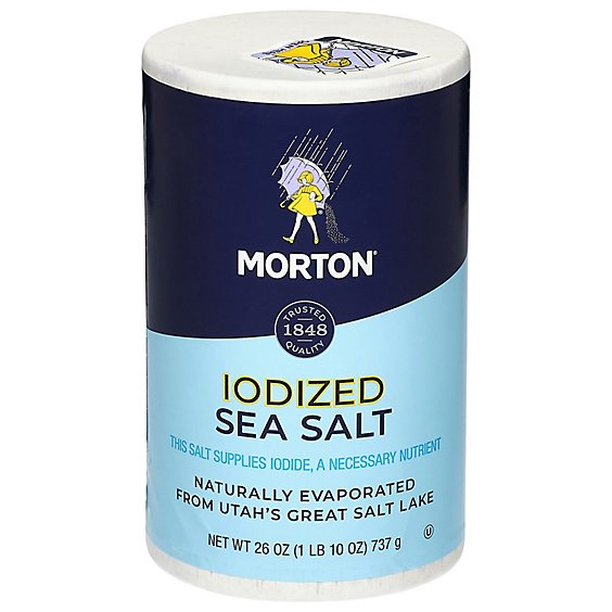 MORTON SEA SALT IODIZED 26OZ