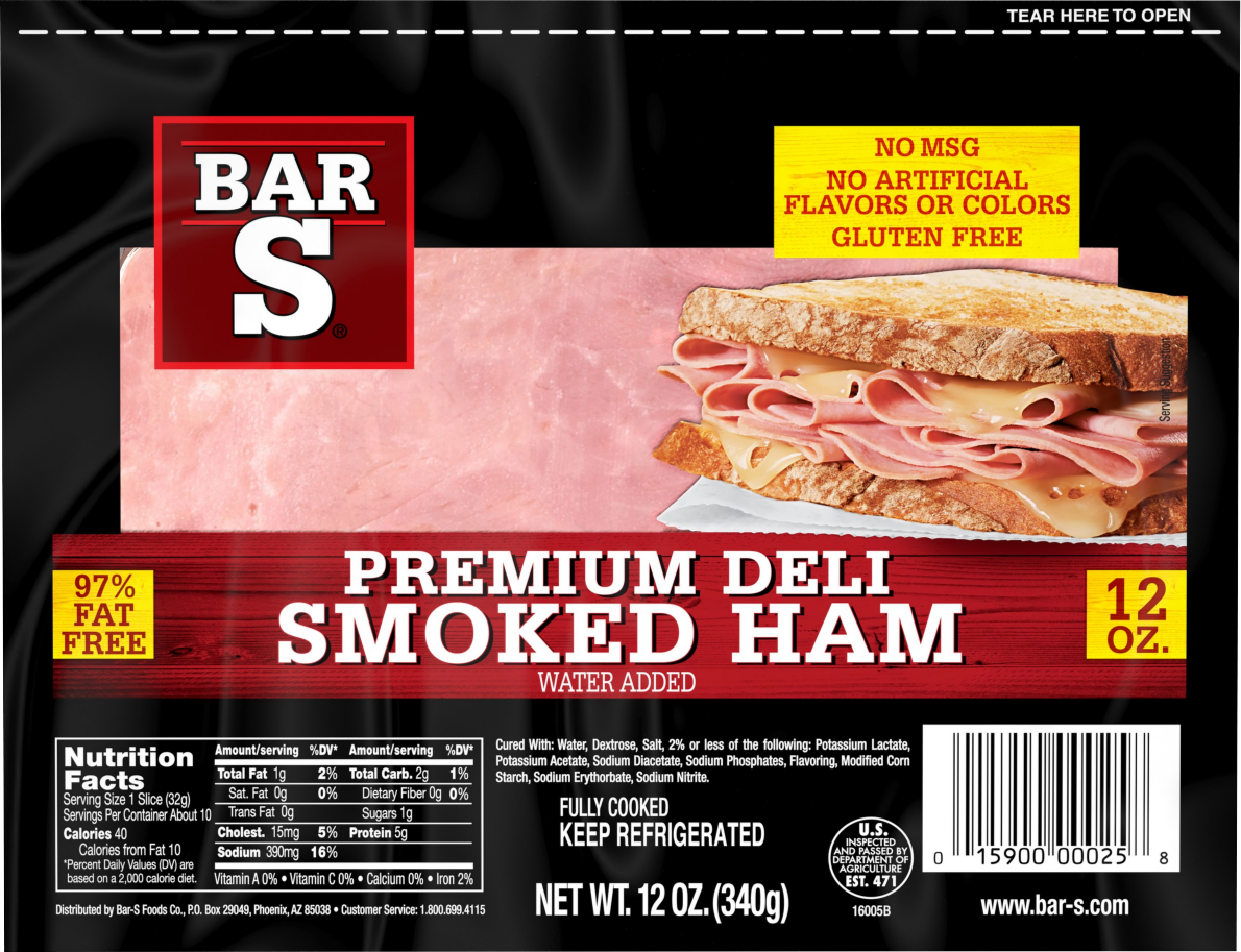 BAR S PREMIUM DELI SMOKED HAM 12OZ