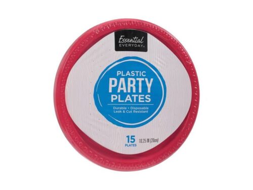 Essential Everyday Plastic 10.25" Durable Party Plates (15 plates)