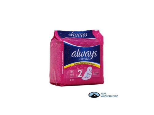 Always Classic Maxi Absorbency Pads with Wings (9 pads)