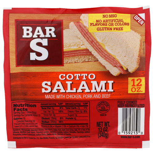 BAR S COTTO SALAMI 12OZ