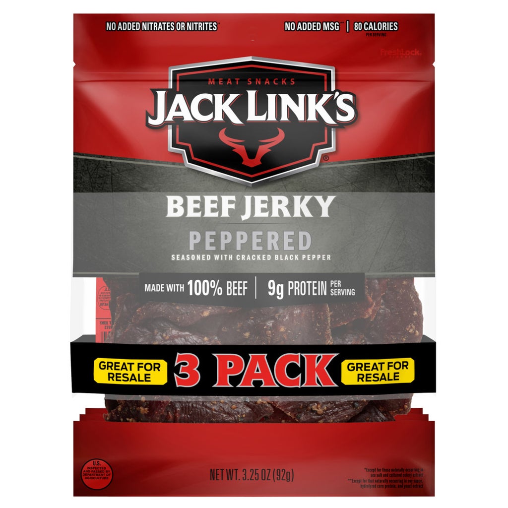 JACK LINKS BEEF JERKY PEPPERED 3.25OZ