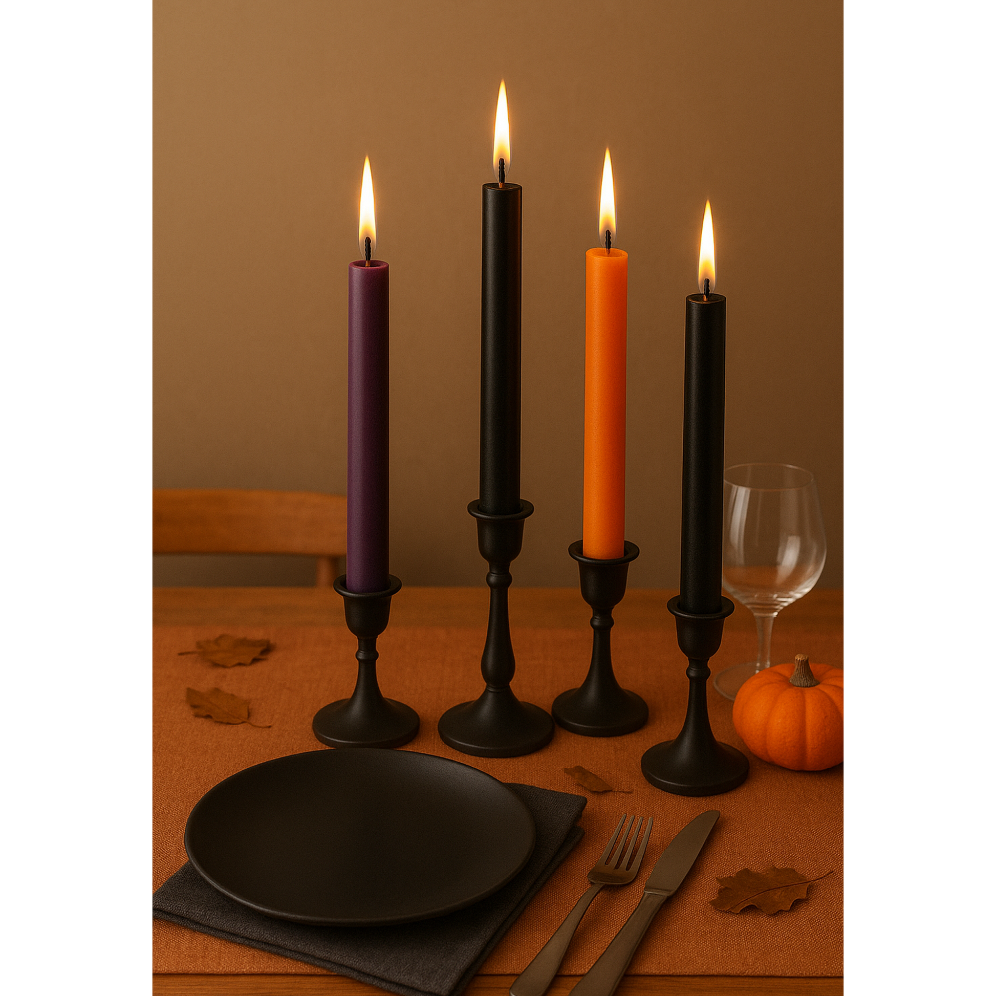 GENERAL WAX & CANDLE TAPER CANDLE BLACK