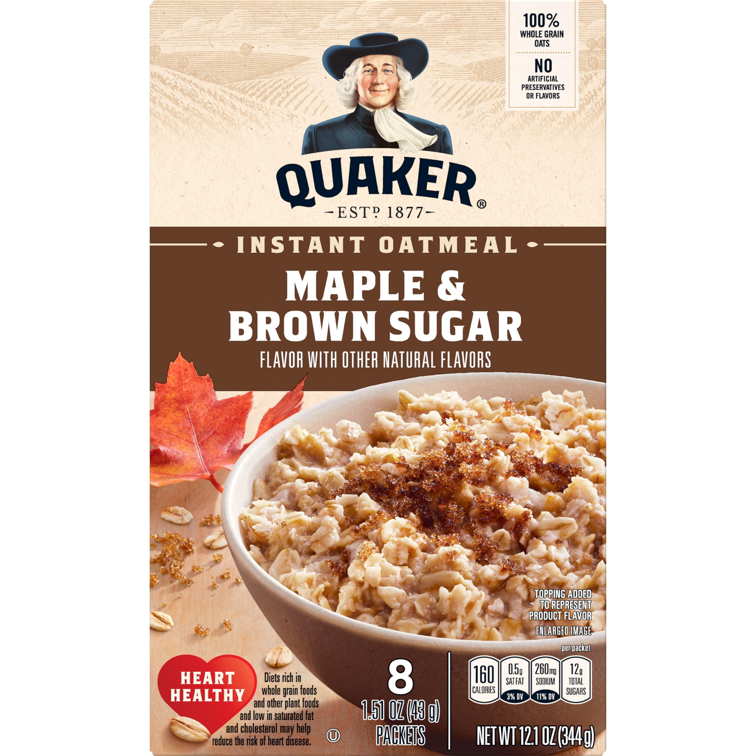 QUAKER OATMEAL MAPLE BROWN SUGAR 12OZ