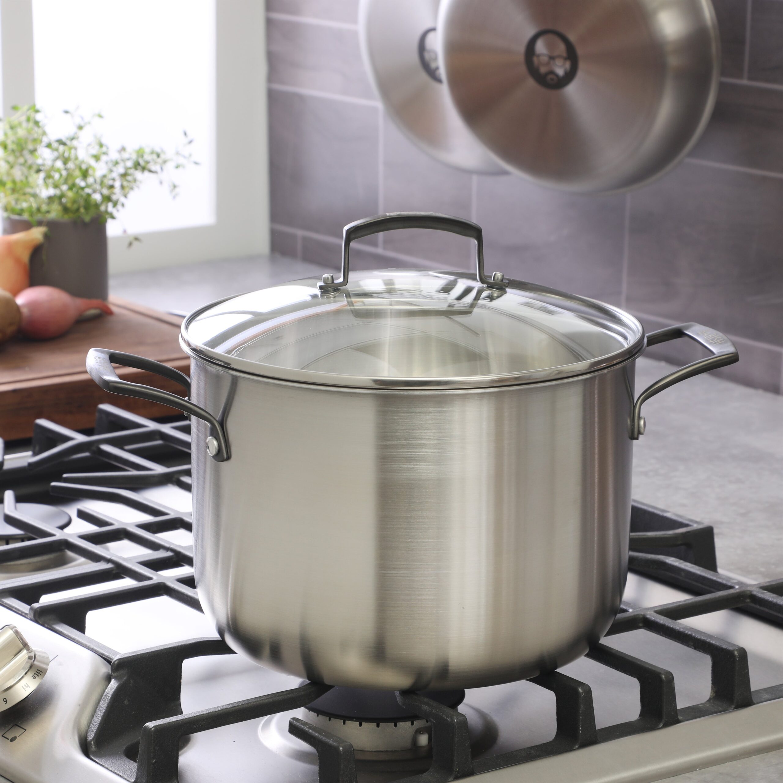 GIBSON HOME STOCKPOT WITH STEAMER 8QT
