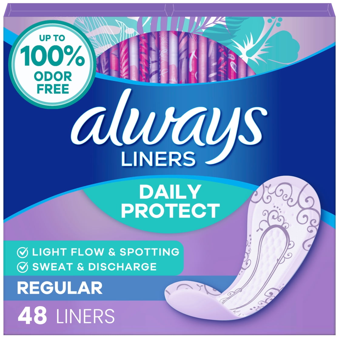 ALWAYS DAILY LINER REGULAR ABSORBENCY 48