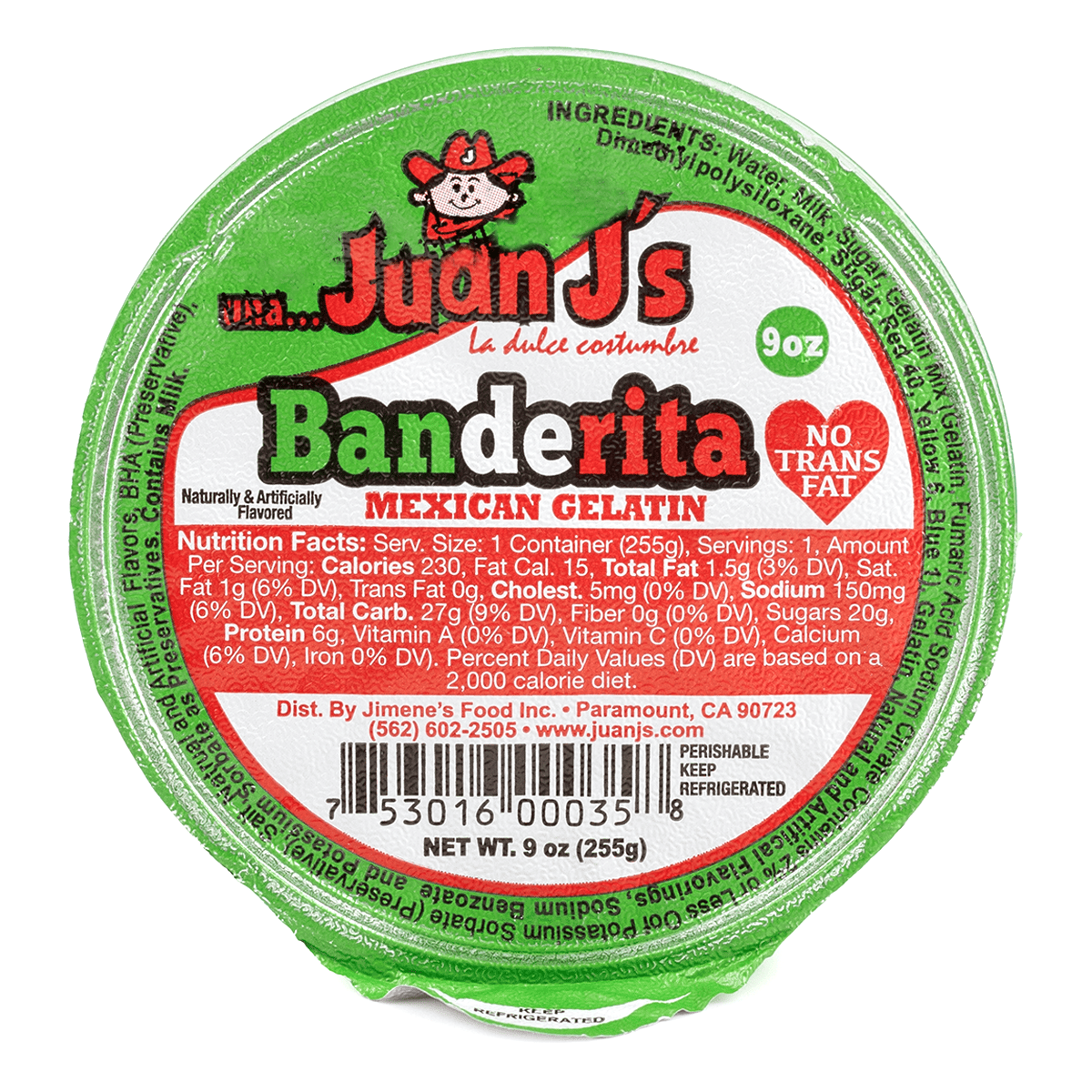 JUAN JS GELATIN  BANDERITA 9OZ