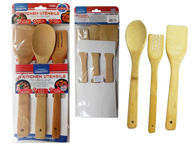 FAMILY MAID BAMBOO UTENSILS 3PC