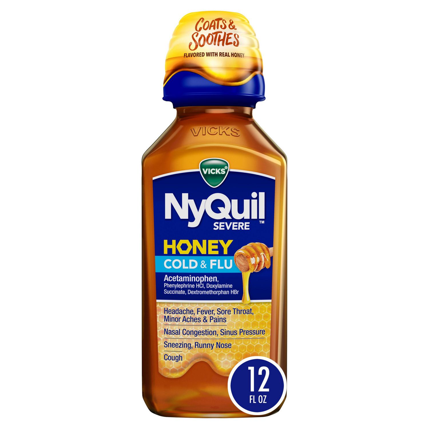 NYQUIL COLD & FLU SEVERE HONEY 12OZ