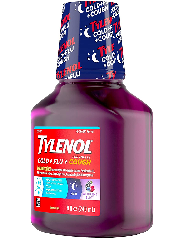 TYLENOL ADULTS COLD + FLU NIGHT 8OZ.