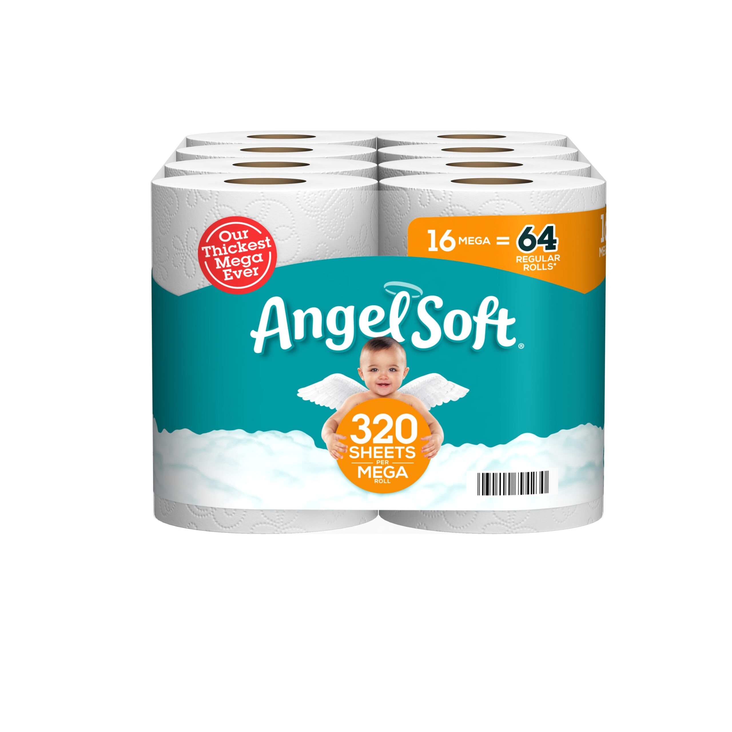 ANGEL SOFT BATHROOM TISSUE MEGA 16P