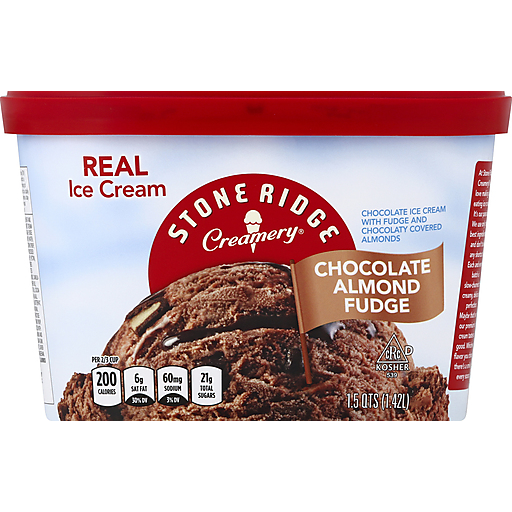 STONE RIDGE ICE CREAM CHOCOLATE ALMOND FUDGE