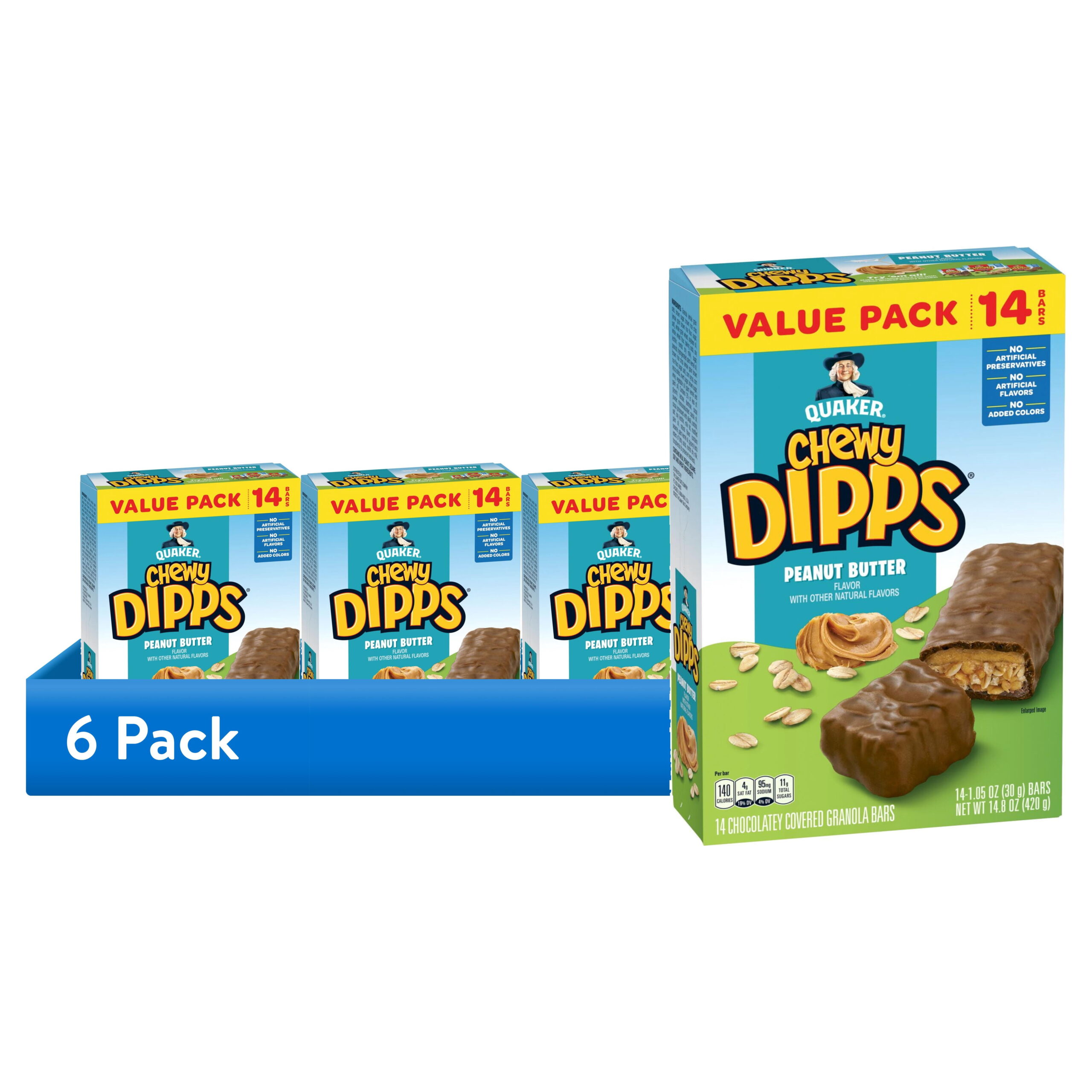 QUAKER CHEW DIPPS PEANUT BUTTER 6P