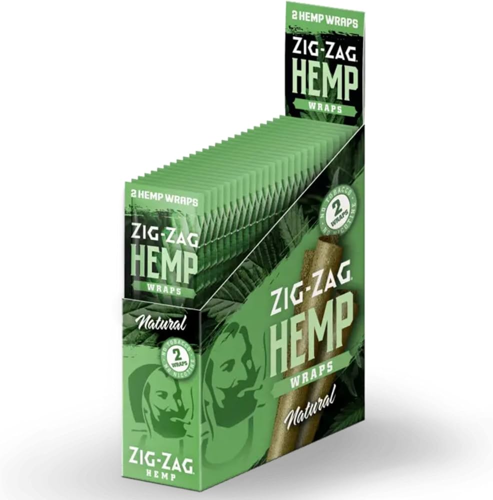 ZIG ZAG HEMP WRAP NATURAL 2P