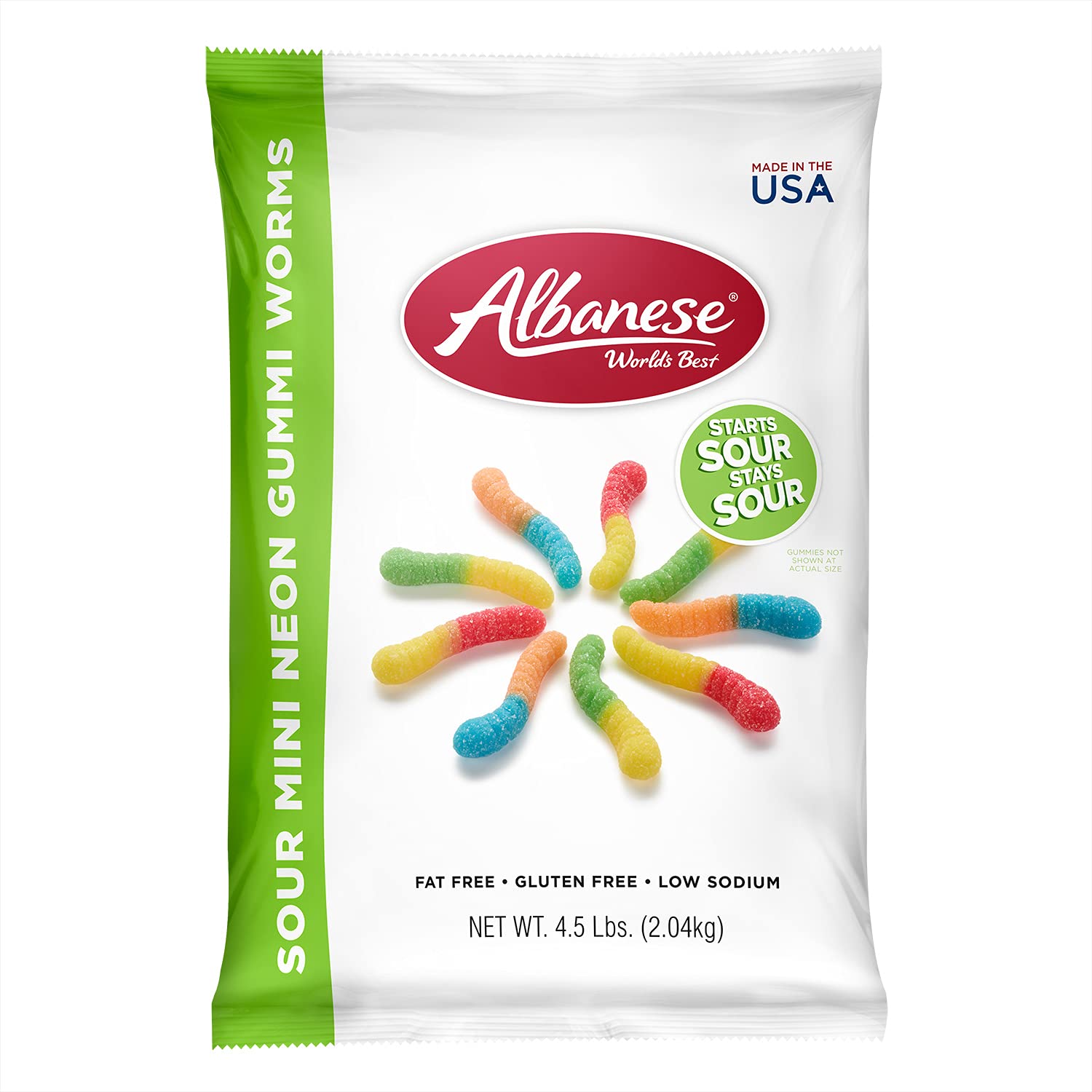 GUMMY BEAR NEON GUMMY WORMS 7OZ