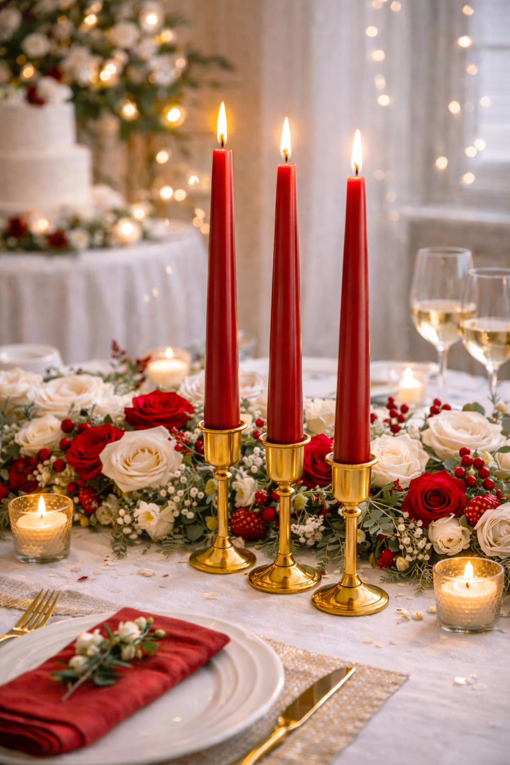 GENERAL WAX & CANDLE TAPER CANDLE RED