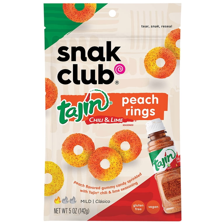 SNAK CLUB TAJIN PEACH RINGS 5OZ