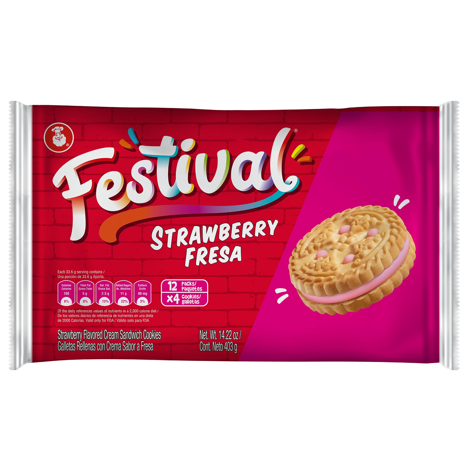 FESTIVAL STRAWBERRY COOKIES 14 OZ