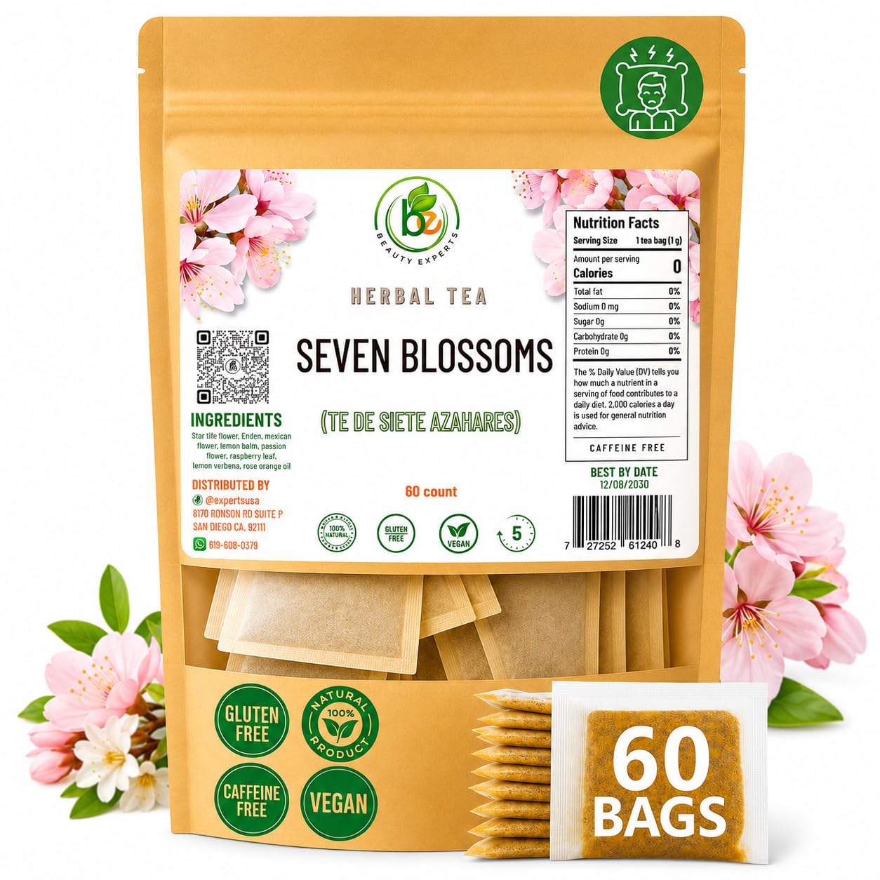 CHULADA SEVEN BLOSSOM TEA BAG 023OZ