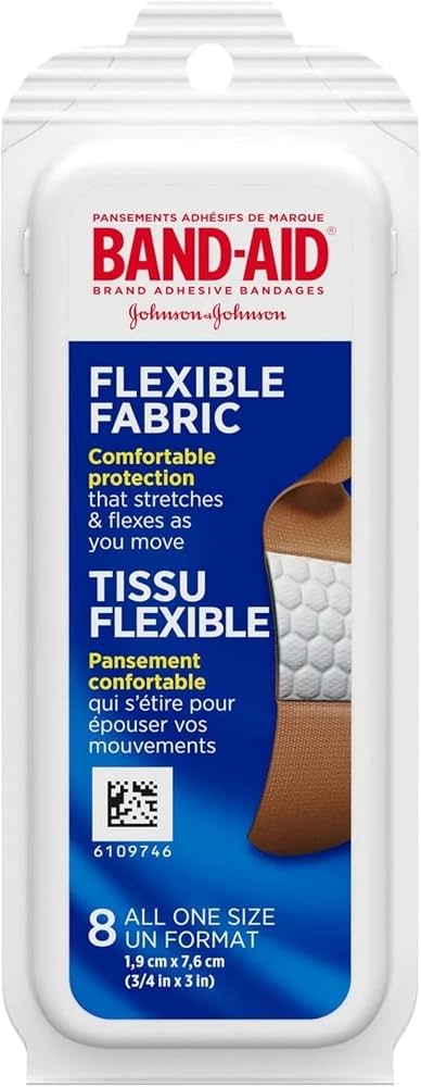 BAND AID FLEXIBLE FABRIC 8P