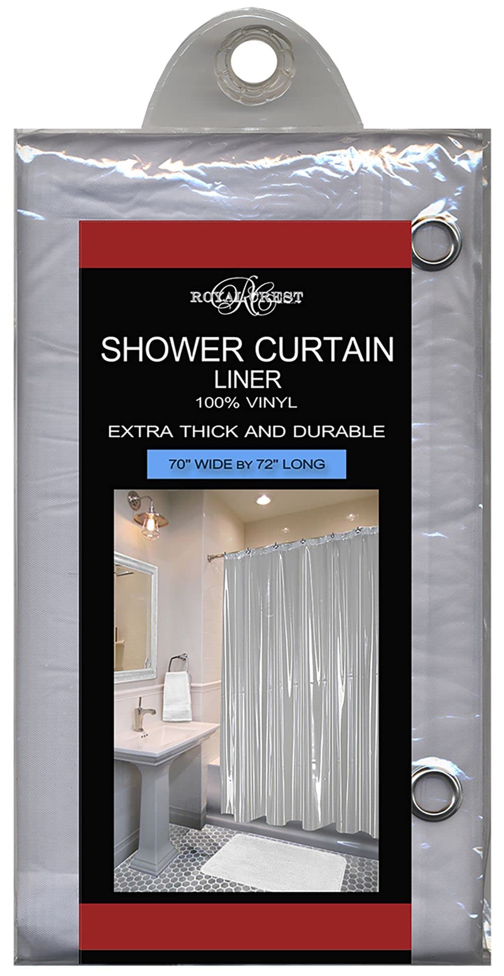 ROYAL CREST SHOWER CURTAIN LINER VINYL 70INX72IN