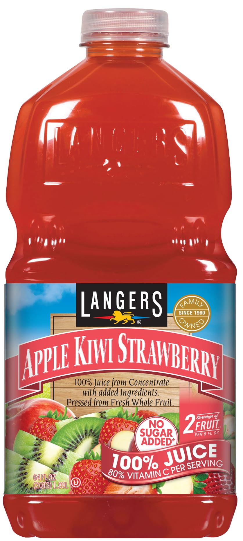 LANGERS APPLE KIWI STRAWBERRY 64OZ