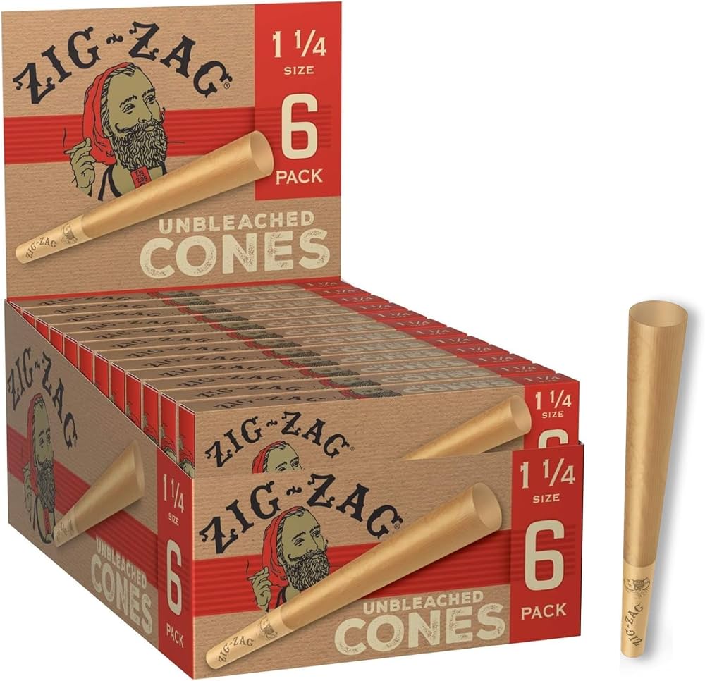 ZIG ZAG UNBLEACHED CONES 6P