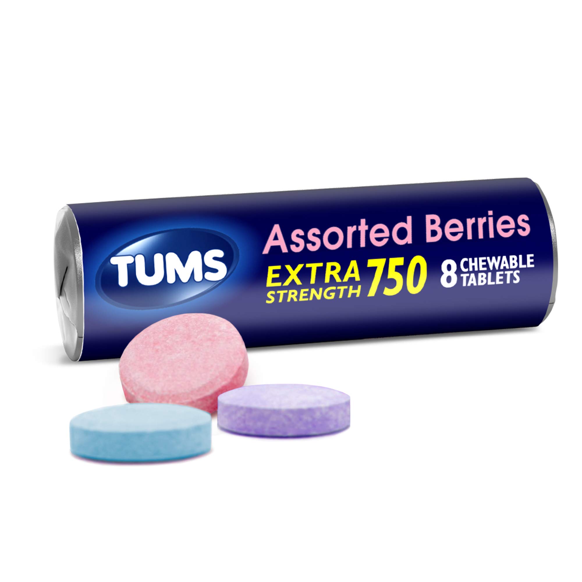 TUMS ASSORTED BERRIES CHEWABLE TABLETS 8