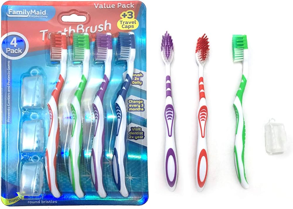 FAMILY MAID TOOTHBRUSHES WITH CAPS 4P