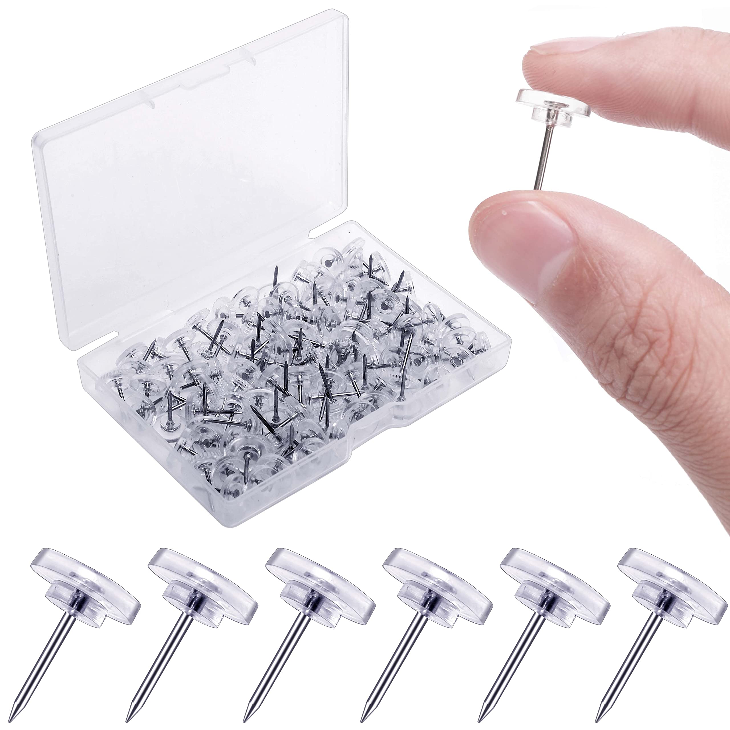 FAMILY MAID PUSH PINS CLEAR 150P