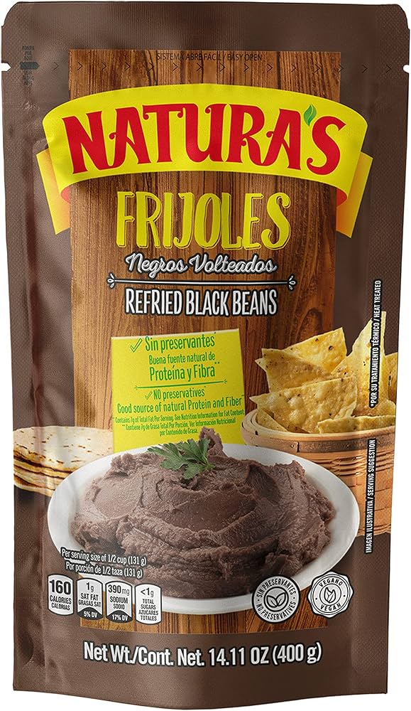 NATURAS REFRIED BLACK BEANS 14.11OZ