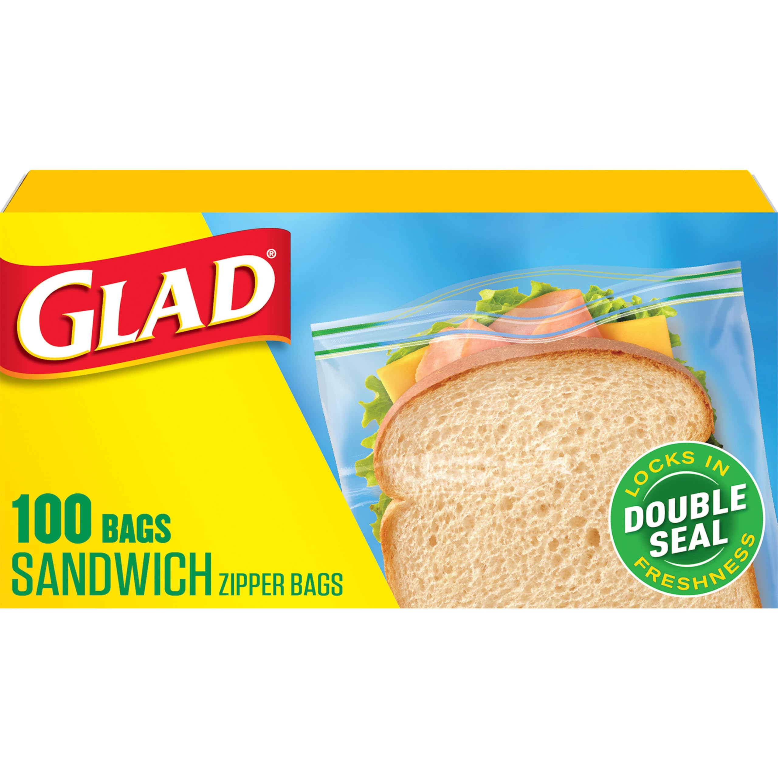 GLAD SANDWICH ZIPPER BAGS 100P