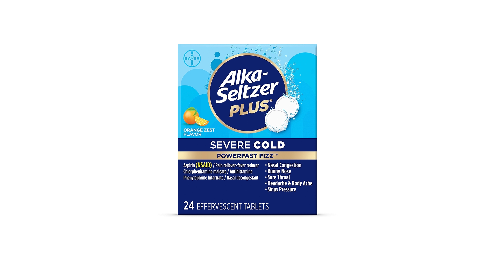 ALKA SELTZER PLUS SEVERE COLD ORANGE ZEST 24P