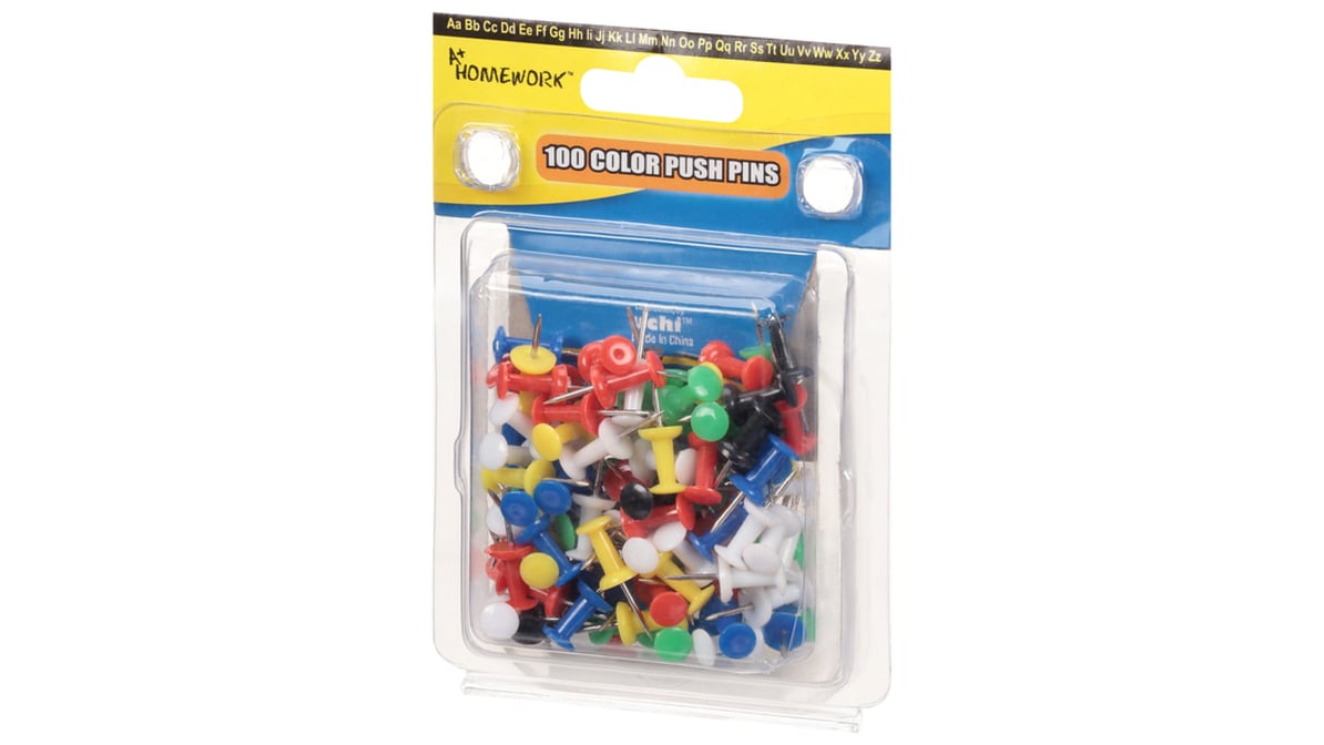 A+ HOMEWORK PUSH PINS ASSORTED 100P