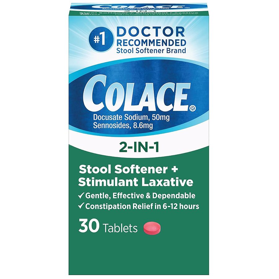 COLACE STOOL SOFTENER + STIMULANT LAXATIVE TABLETS